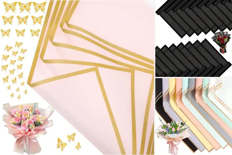 Detailed view of Best 20 Sheet Flowe Wrapping Paper Pack