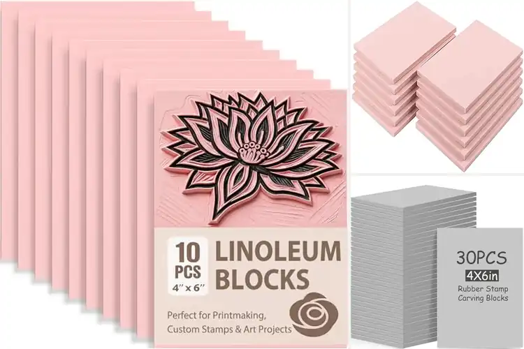 Detailed view of Best 4 Size Linoleum Blocks Set