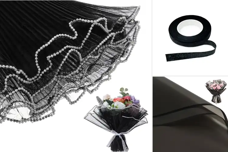 Detailed view of Best Black Edged Floral Wrapping: Elevate Your DIY Projects