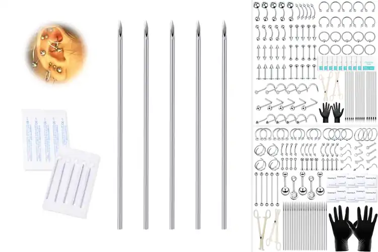 Detailed view of Best Ear Nose Lip Tongue Belly Piercing Needles